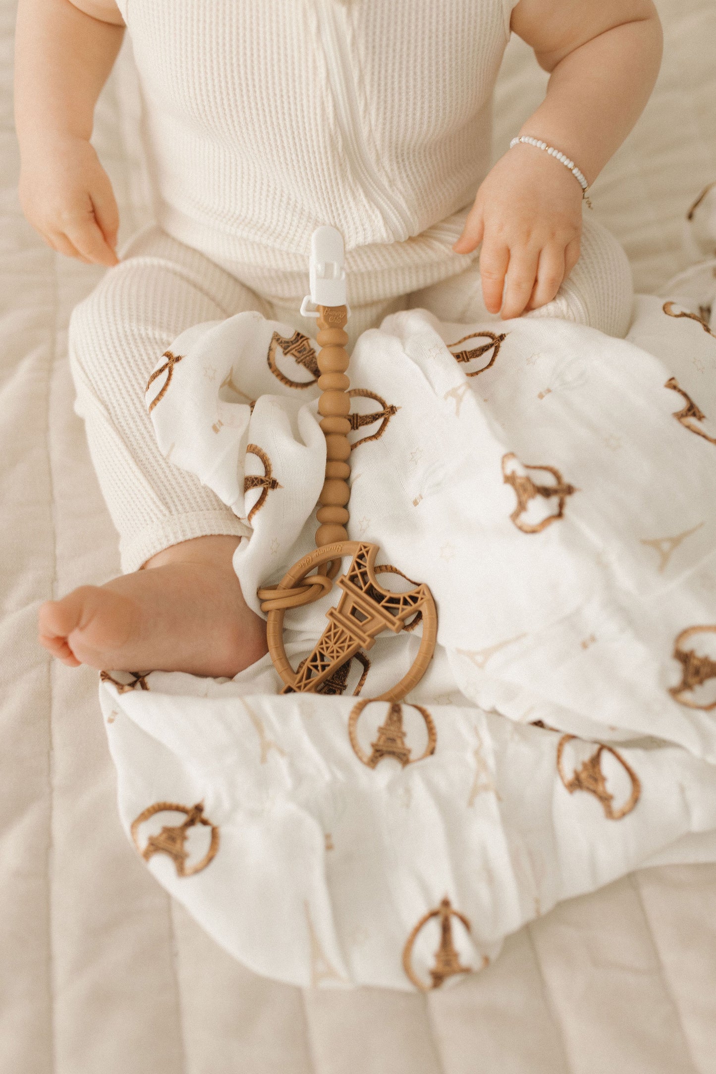 Paris Themed Baby Blanket - Organic Cotton Receiving Blanket by Gummy Chic