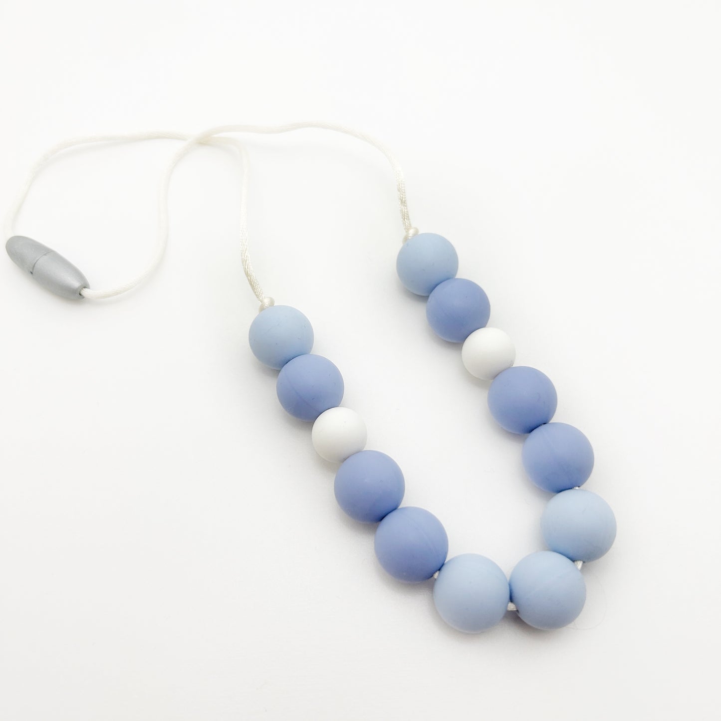 Chewable Light Blue Sensory Necklace | Non-Toxic Silicone Beads