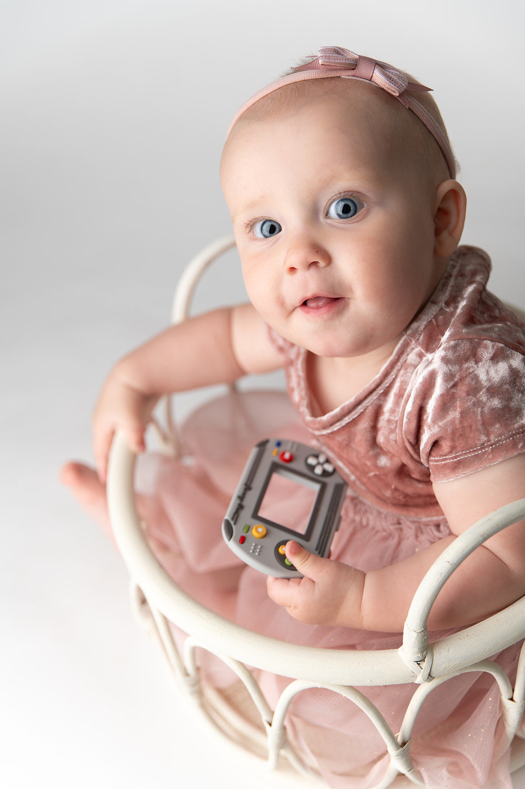 Gummy Chic Handheld Video Game Silicone Teether: Nostalgic & Safe Choice