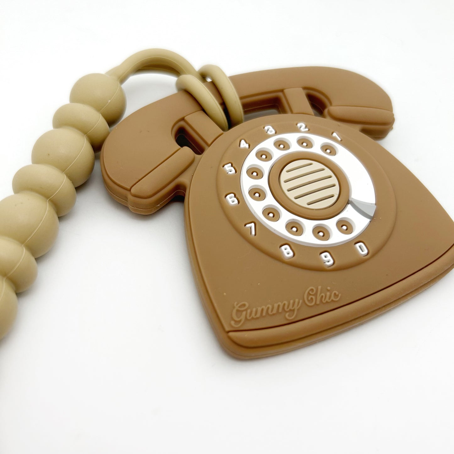 Gummy Chic Cool Baby Teether: Rotary Dial Phone Design
