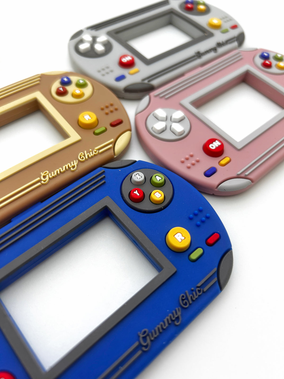 Gummy Chic Handheld Video Game Silicone Teether: Nostalgic & Safe Choice