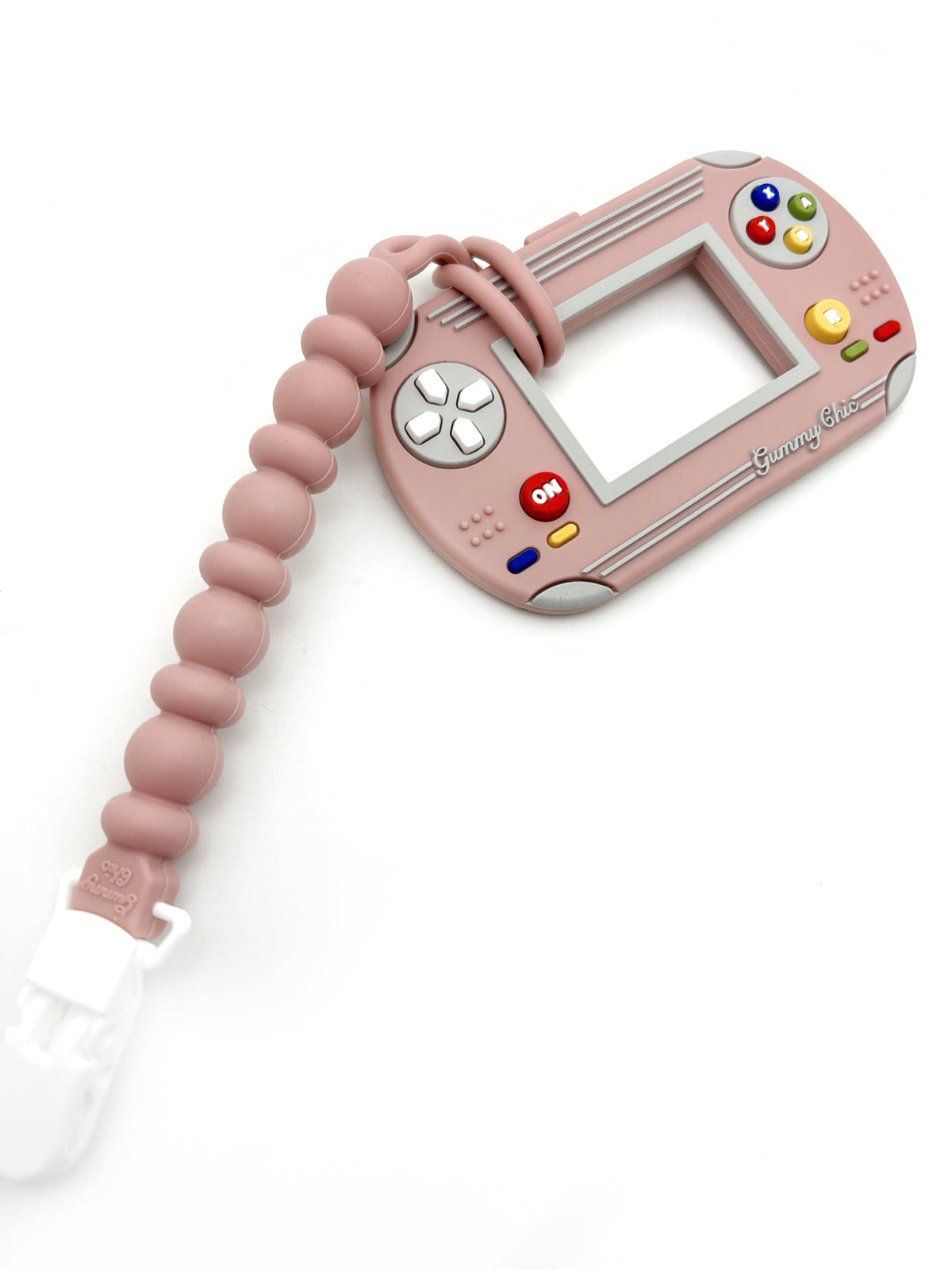Gummy Chic Handheld Video Game Silicone Teether: Nostalgic & Safe Choice