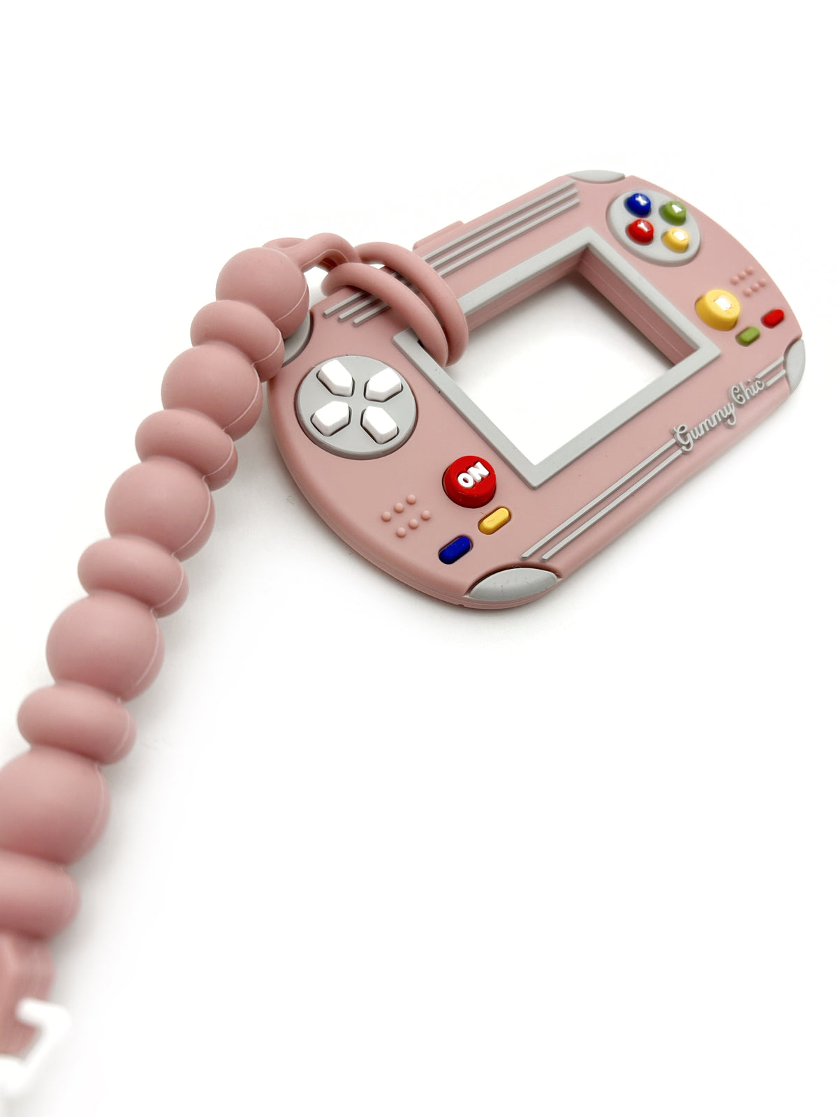 Gummy Chic Handheld Video Game Silicone Teether: Nostalgic & Safe Choice