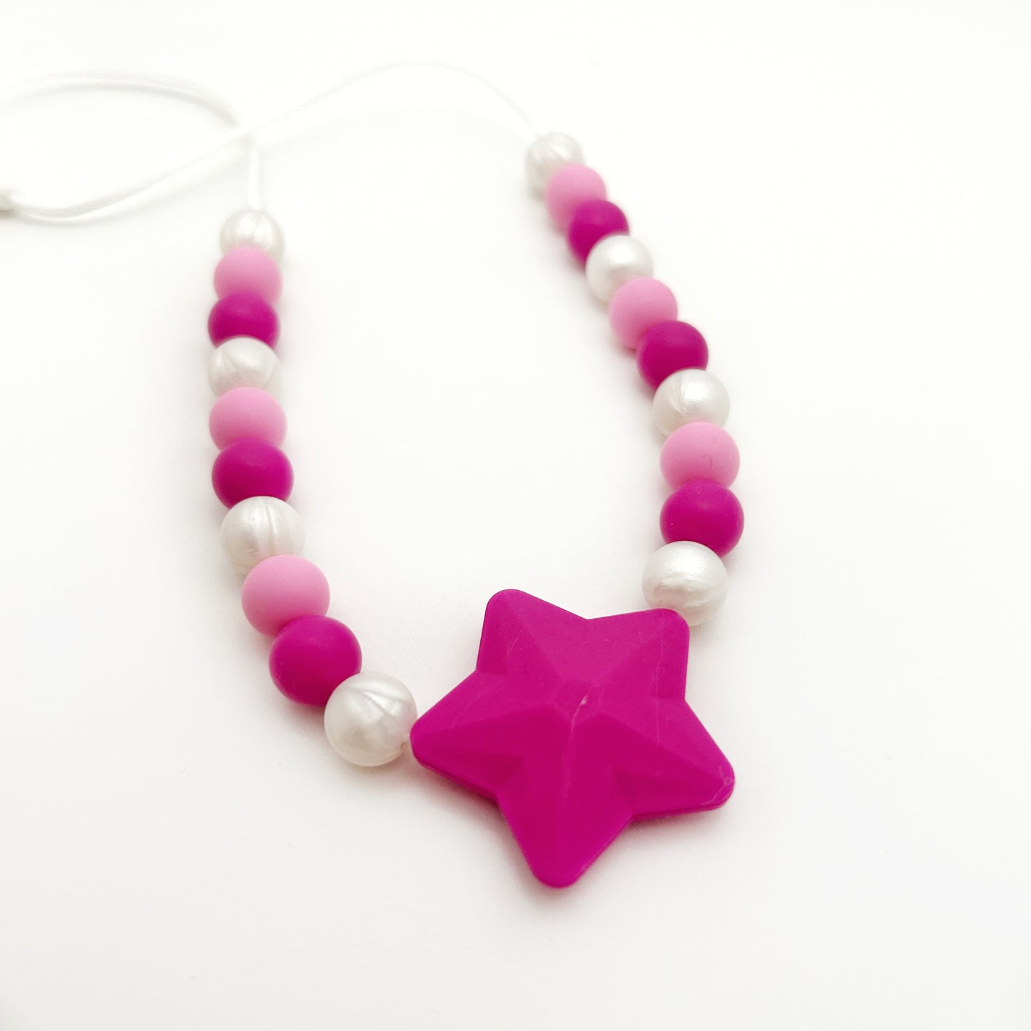 Toxic-Free Pink Star Sensory Necklace for Anxiety Relief