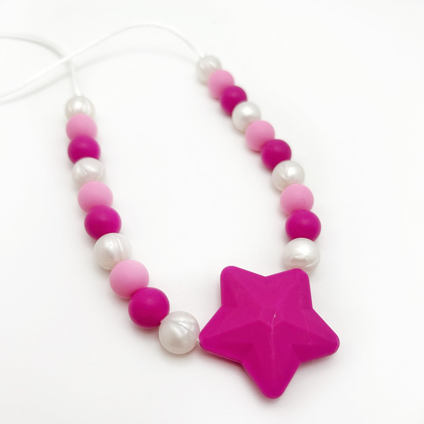 Toxic-Free Pink Star Sensory Necklace for Anxiety Relief