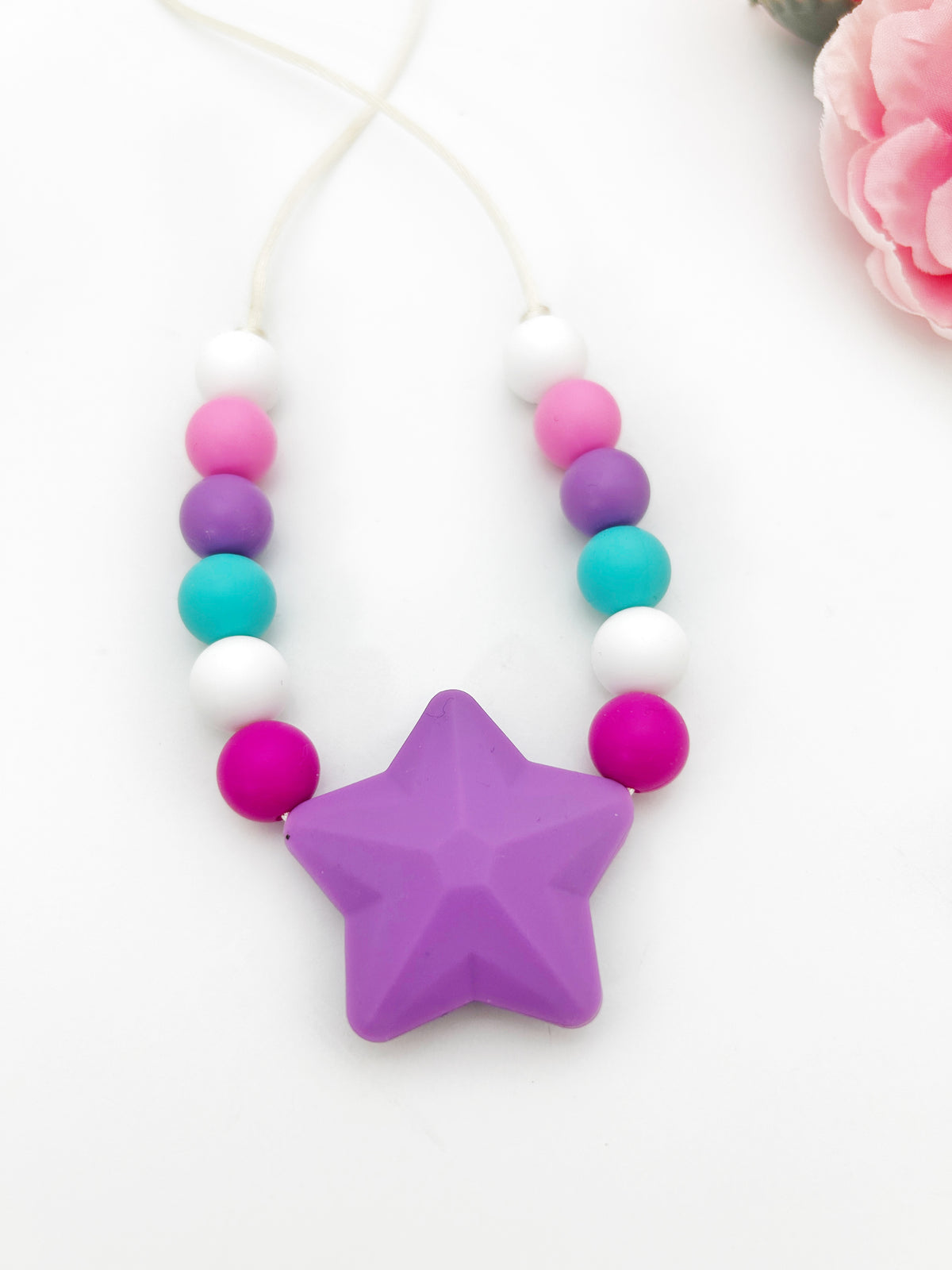 Star Silicone Necklace for Kids 3+ | Chewable Fidget Jewelry with Breakaway Clasp