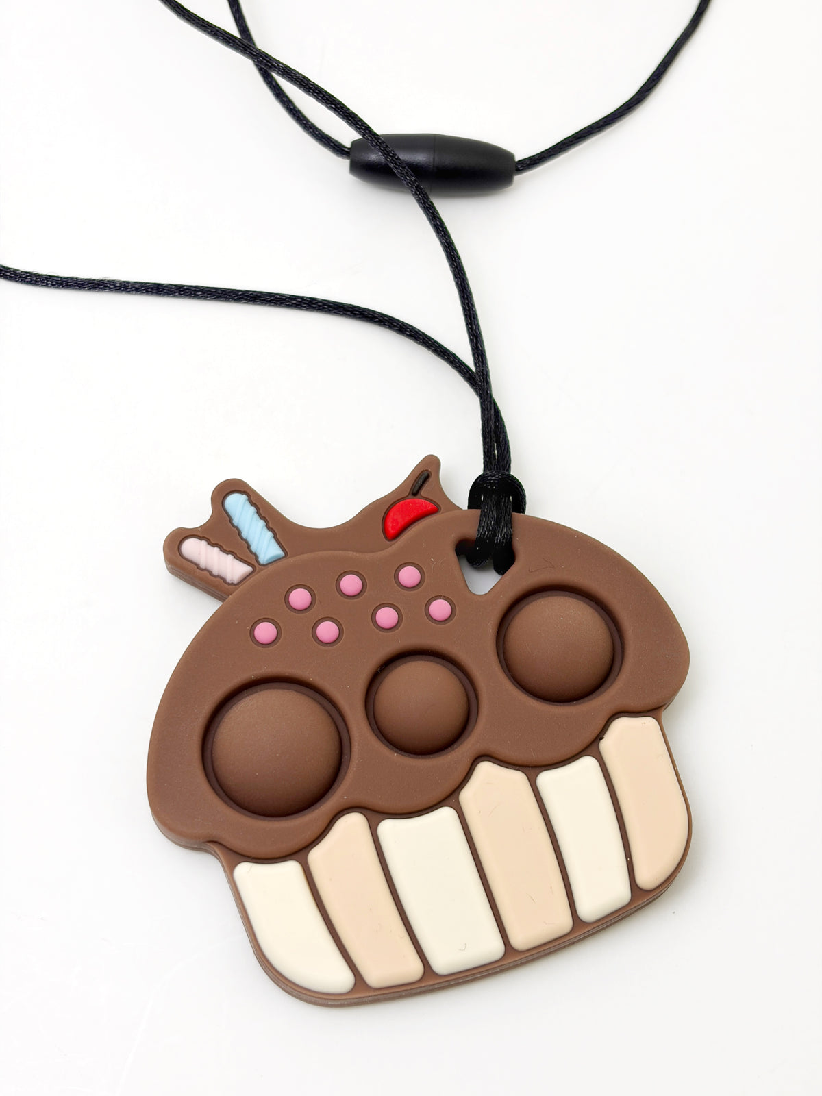Chocolate Cupcake Pop It Sensory Pendant & Fidget Toy