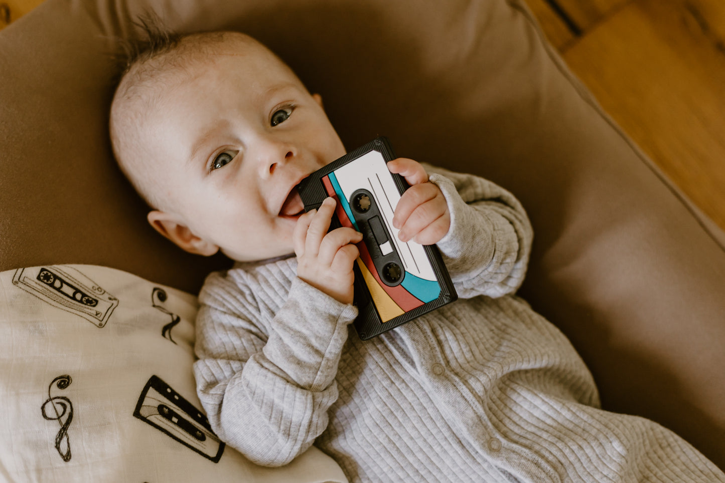 80's & 90's Inspired Limited Edition Cassette Baby Teether: Safe & Stylish Teething Aid