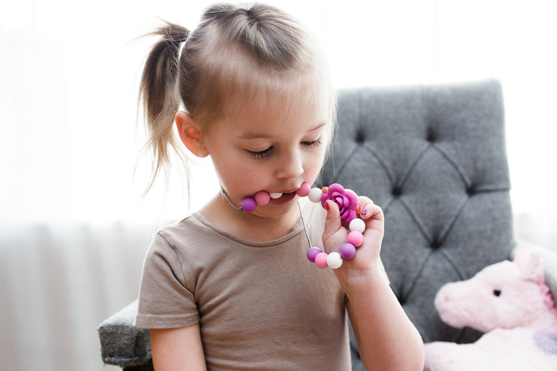 Purple chew necklace for girls