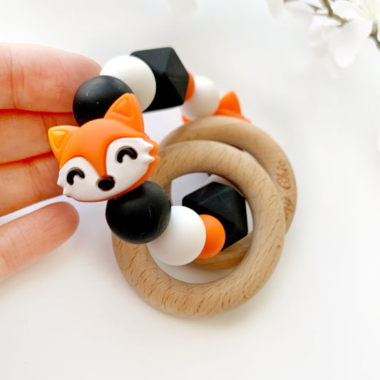 orange fox teether for baby