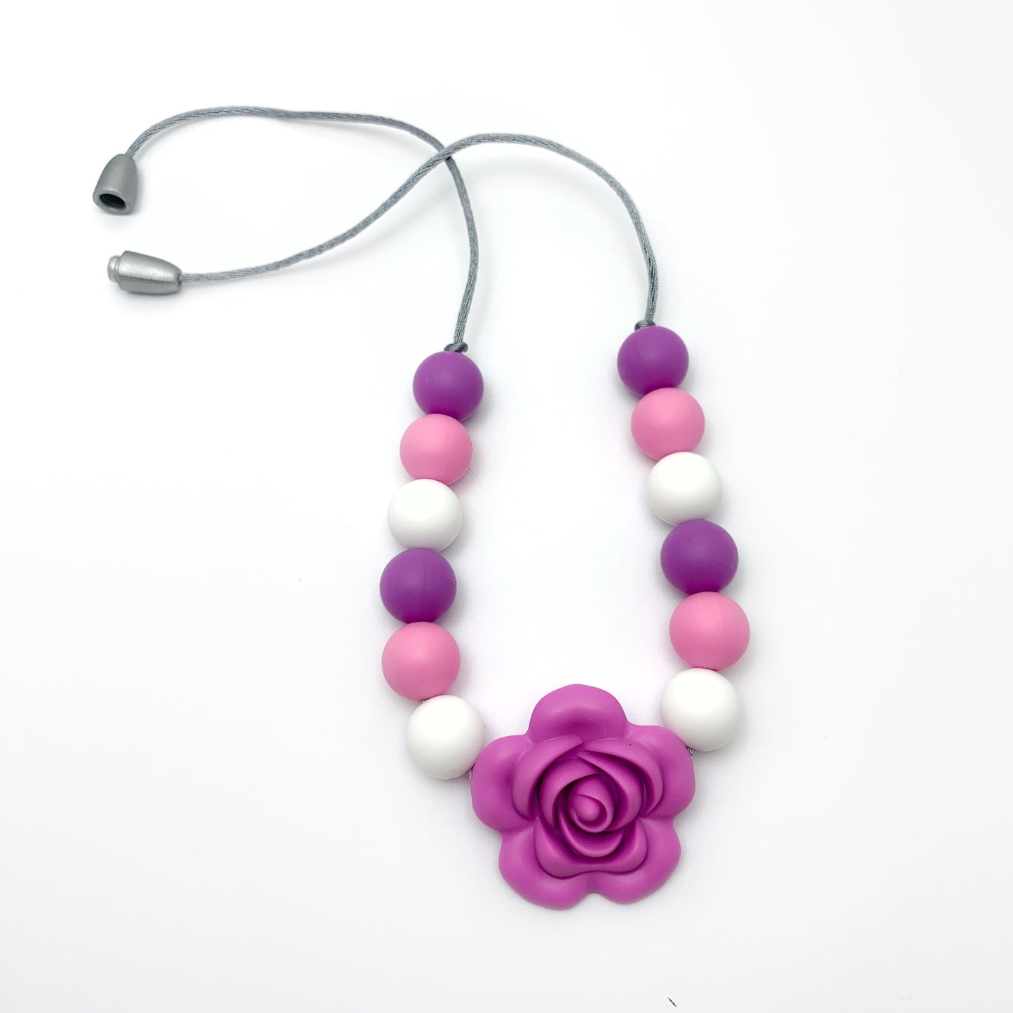 Purple rose chew necklace