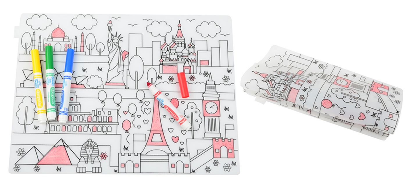Reusable Silicone Placemat: Entertain Kids with Washable Coloring Placemat