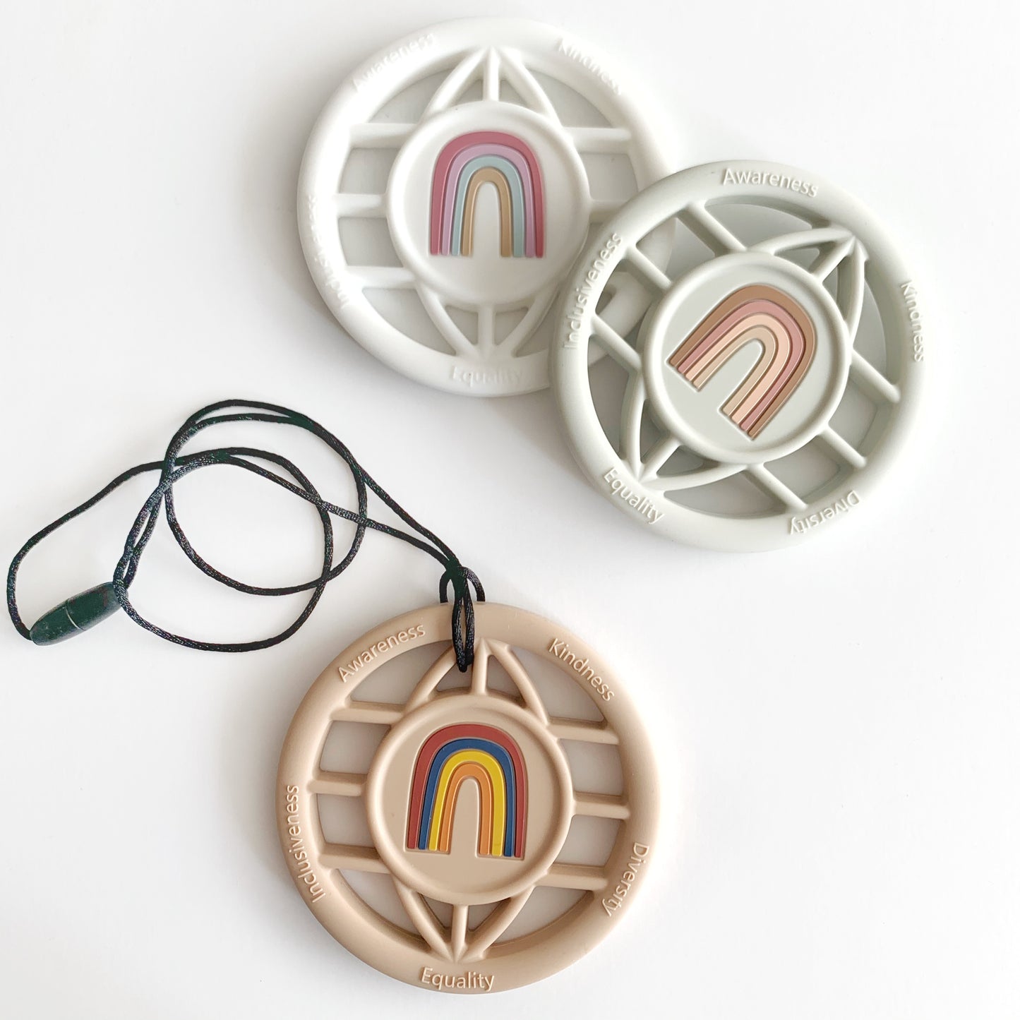 rainbow teether chew necklace