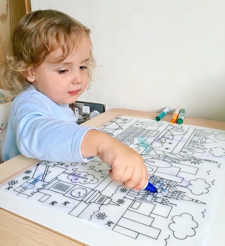 Reusable Silicone Placemat: Entertain Kids with Washable Coloring Placemat