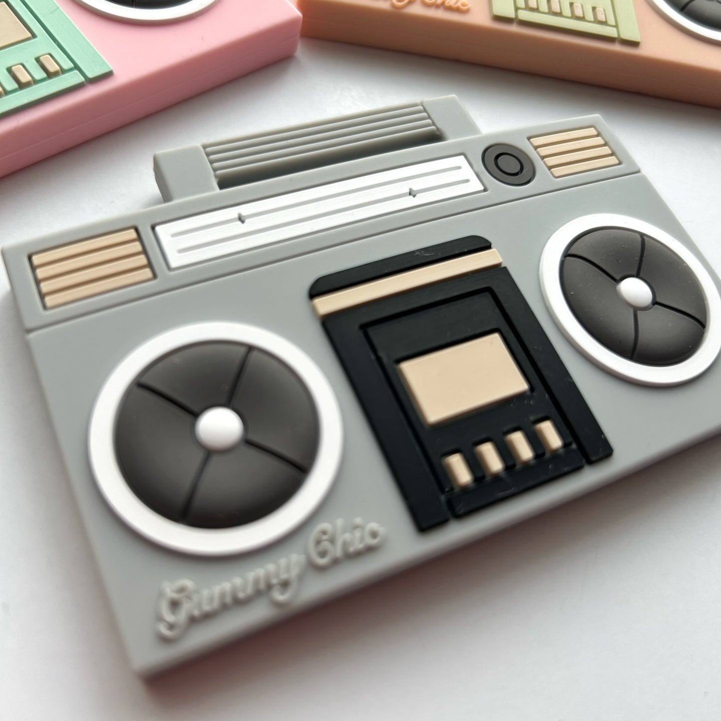 Boom Box Teether Silicone Clip on Teether