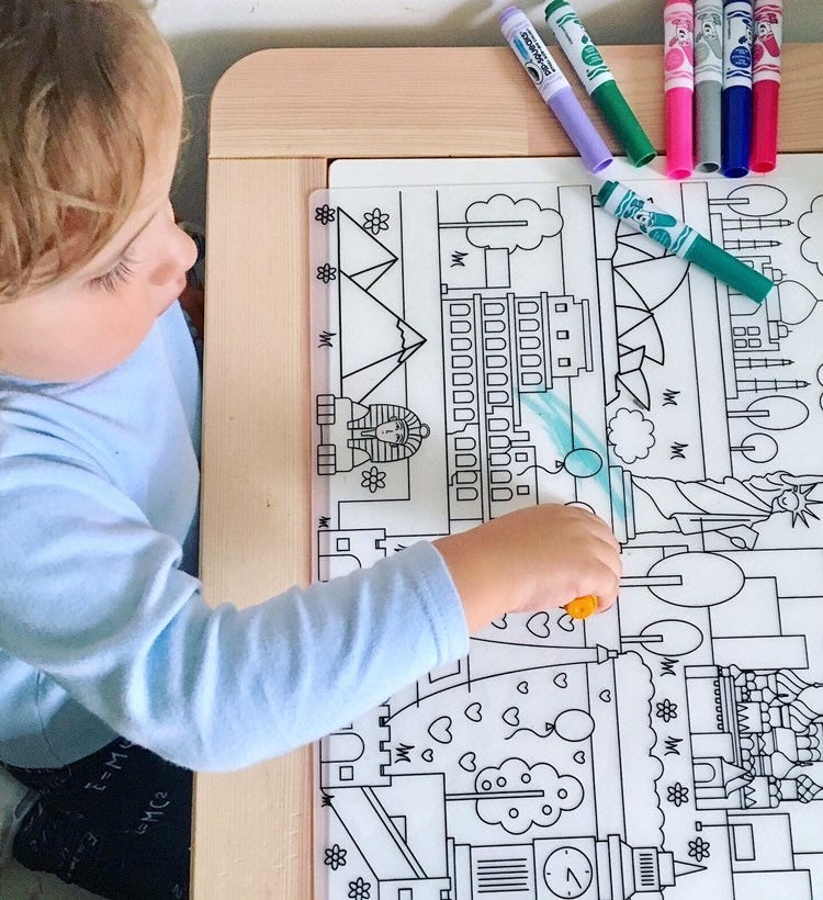 Reusable Silicone Placemat: Entertain Kids with Washable Coloring Placemat