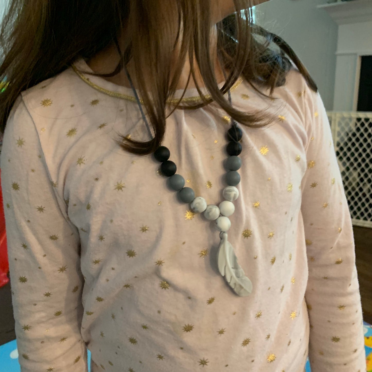 Feather Autism Chew Necklace for Kids and Teens - Safe Kids Chew Jewelry