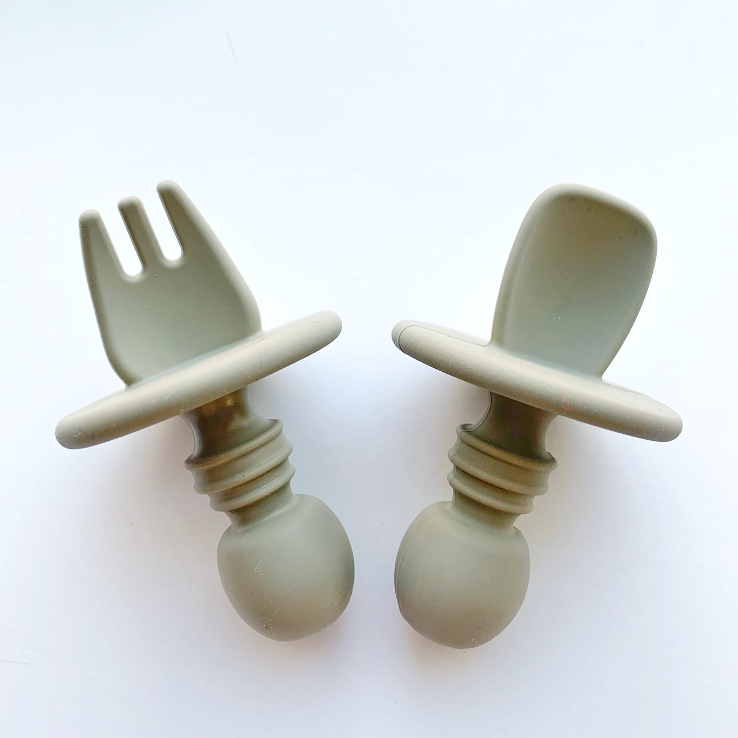Silicone Fork and Spoon Training Utensils for Babies & Toddlers - Baby Toddler Training Utensils