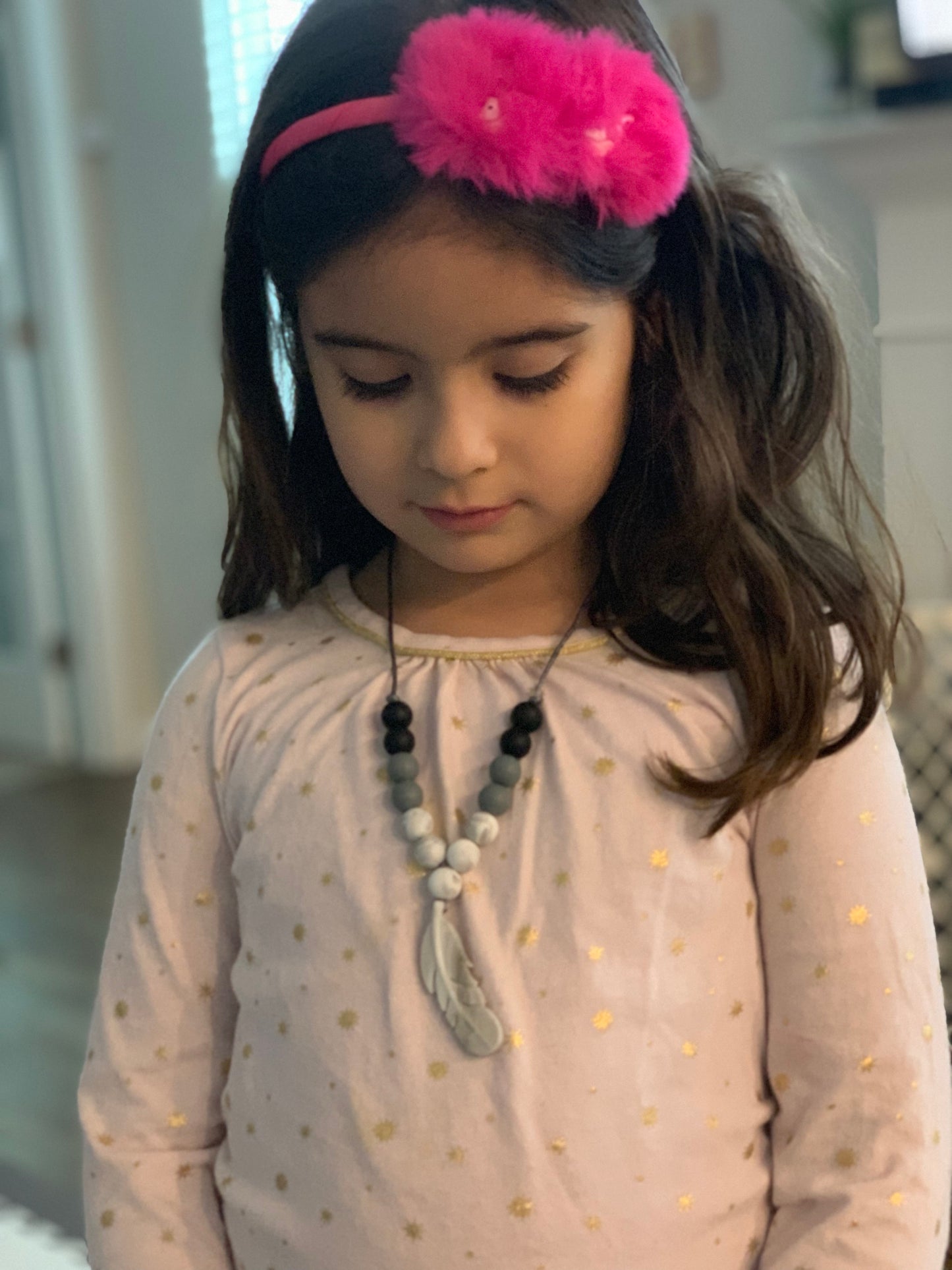 Feather Autism Chew Necklace for Kids and Teens - Safe Kids Chew Jewelry