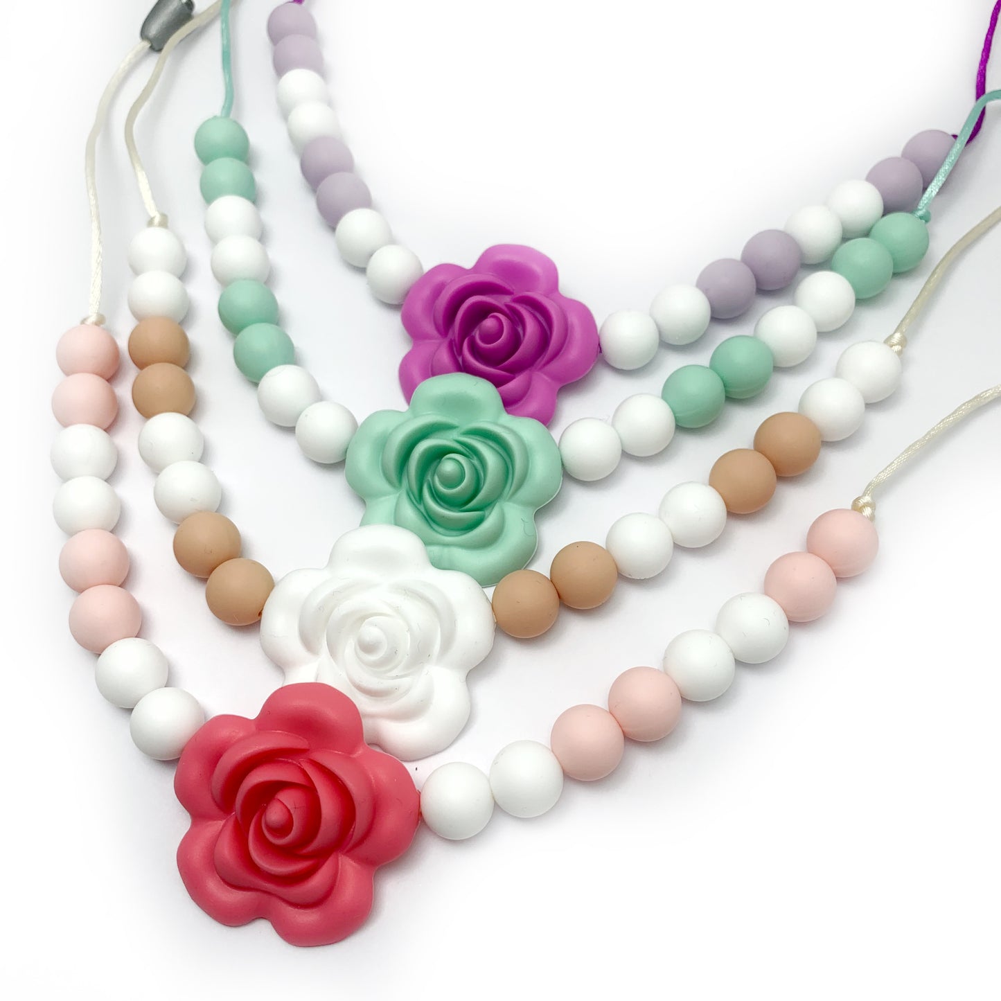 Rose Necklace for Kids - Flower Chew Necklace for Anxiety Relief and Sensory Processing Disorder