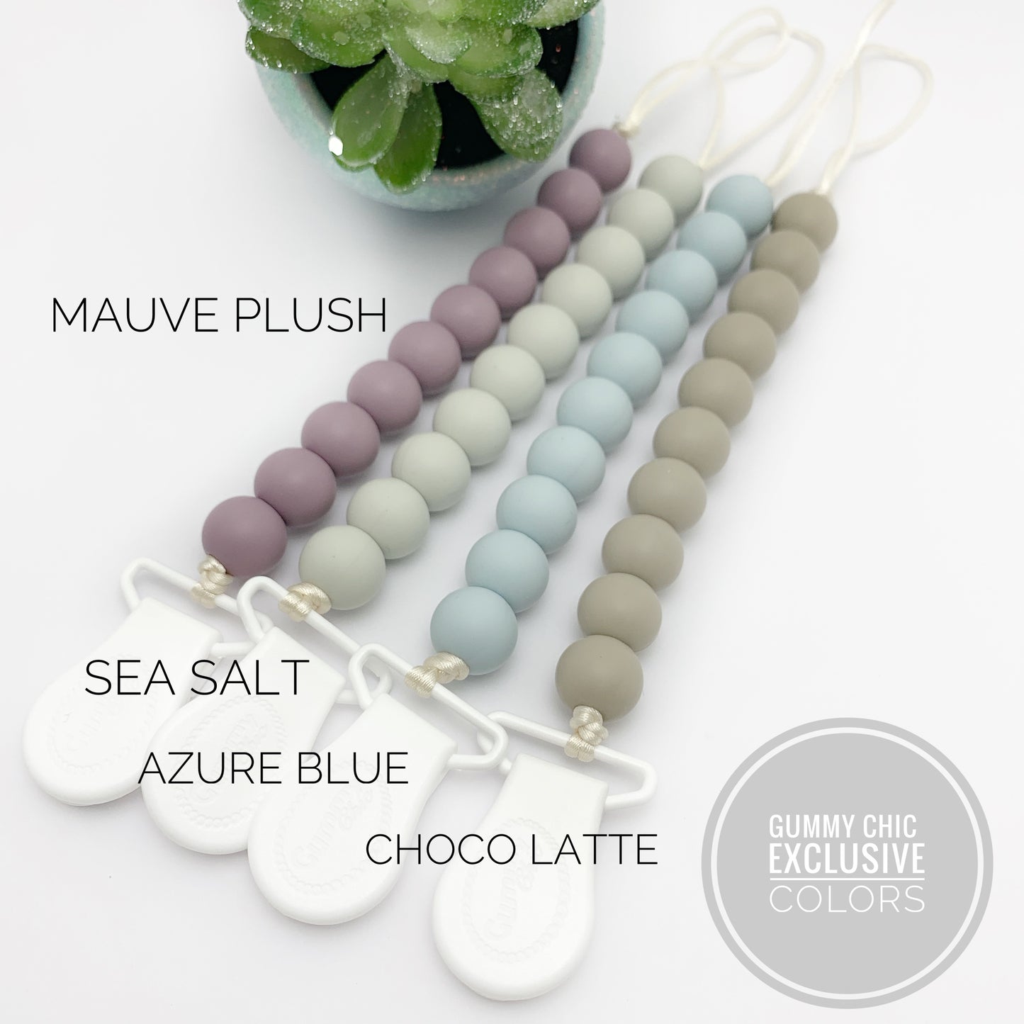 Premium Gummy Chic Baby Pacifier Holder Clip with Food Grade Silicone
