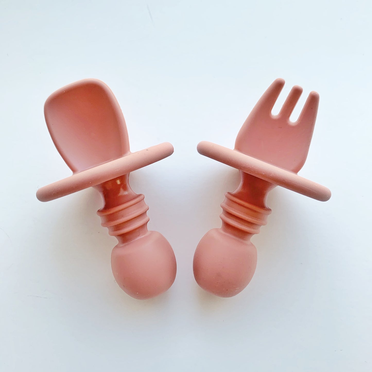 Silicone Fork and Spoon Training Utensils for Babies & Toddlers - Baby Toddler Training Utensils