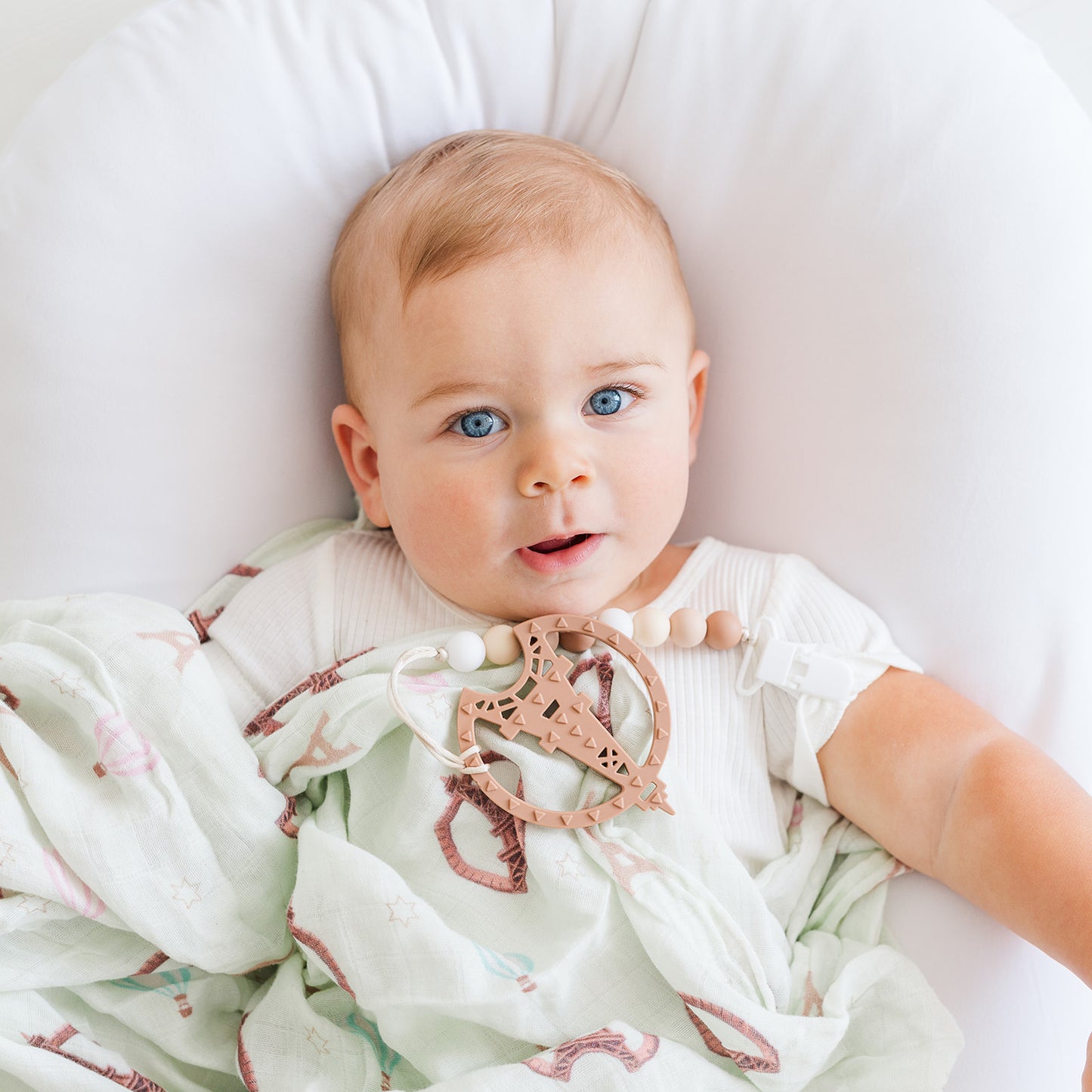 Paris Themed Baby Blanket - Organic Cotton Receiving Blanket by Gummy Chic