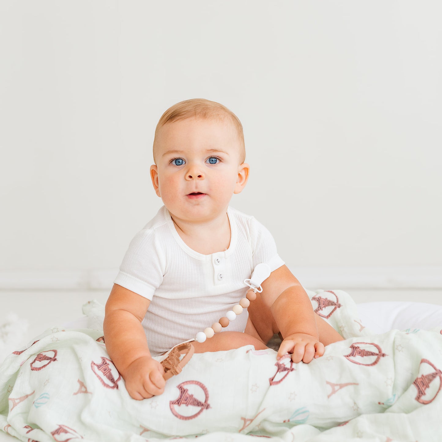 Paris Themed Baby Blanket - Organic Cotton Receiving Blanket by Gummy Chic