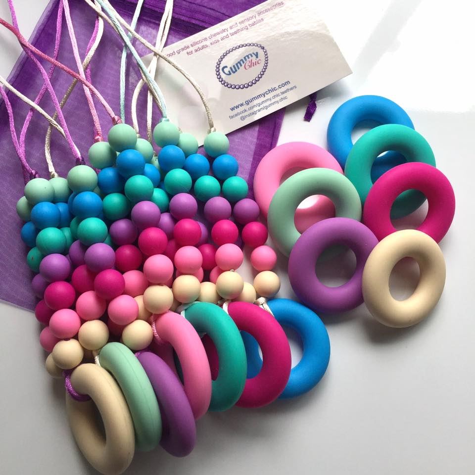 rainbow pendant with beads chew jewelry