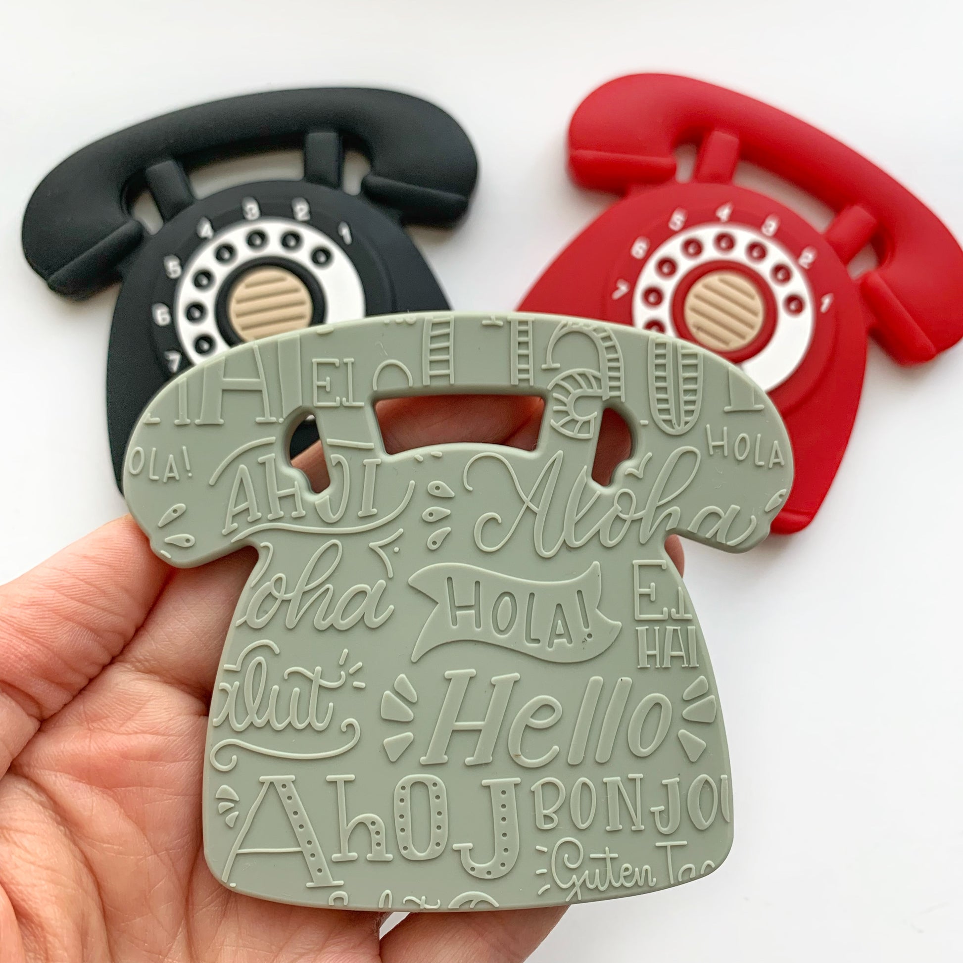 sage red phone sensory necklace