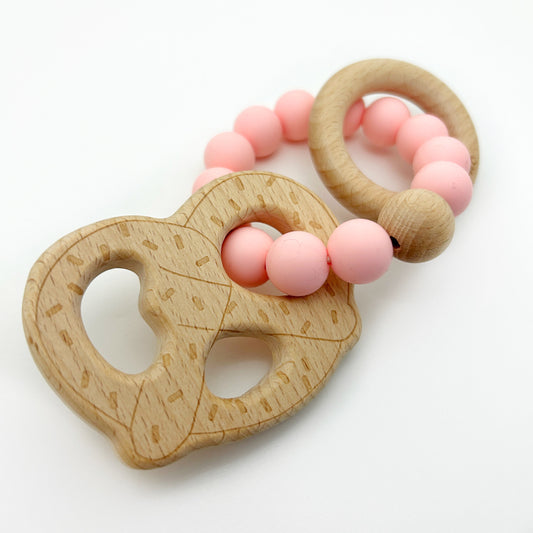 Pink Pretzel  || Wooden Teether