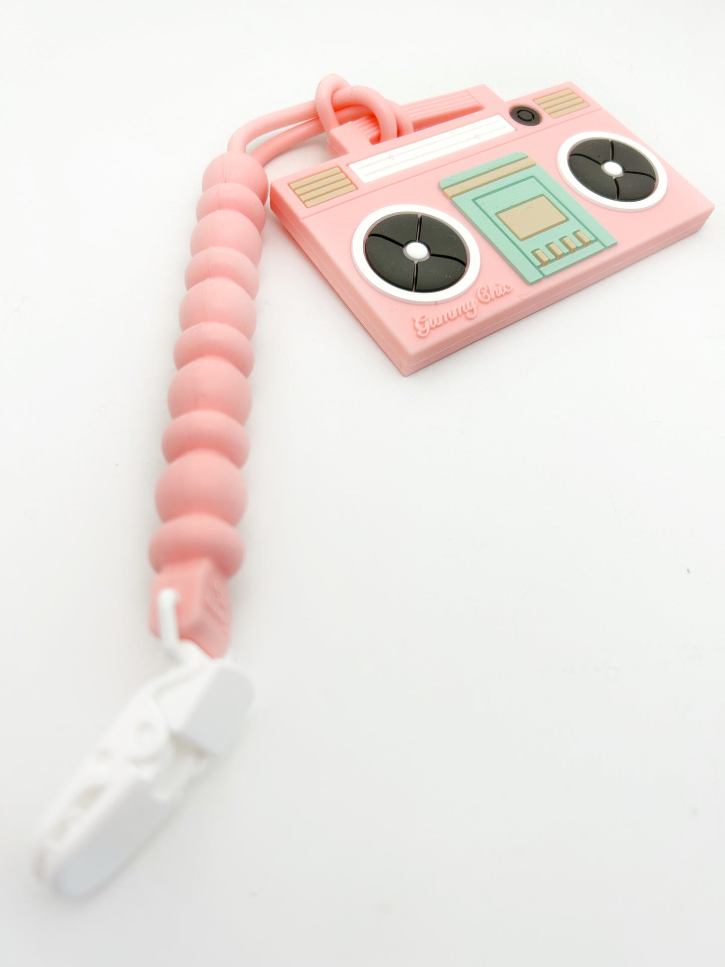 Boom Box Teether || Silicone Clip on Teether