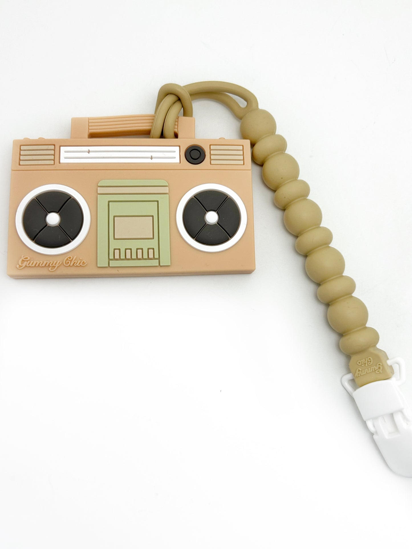 Boom Box Teether || Silicone Clip on Teether