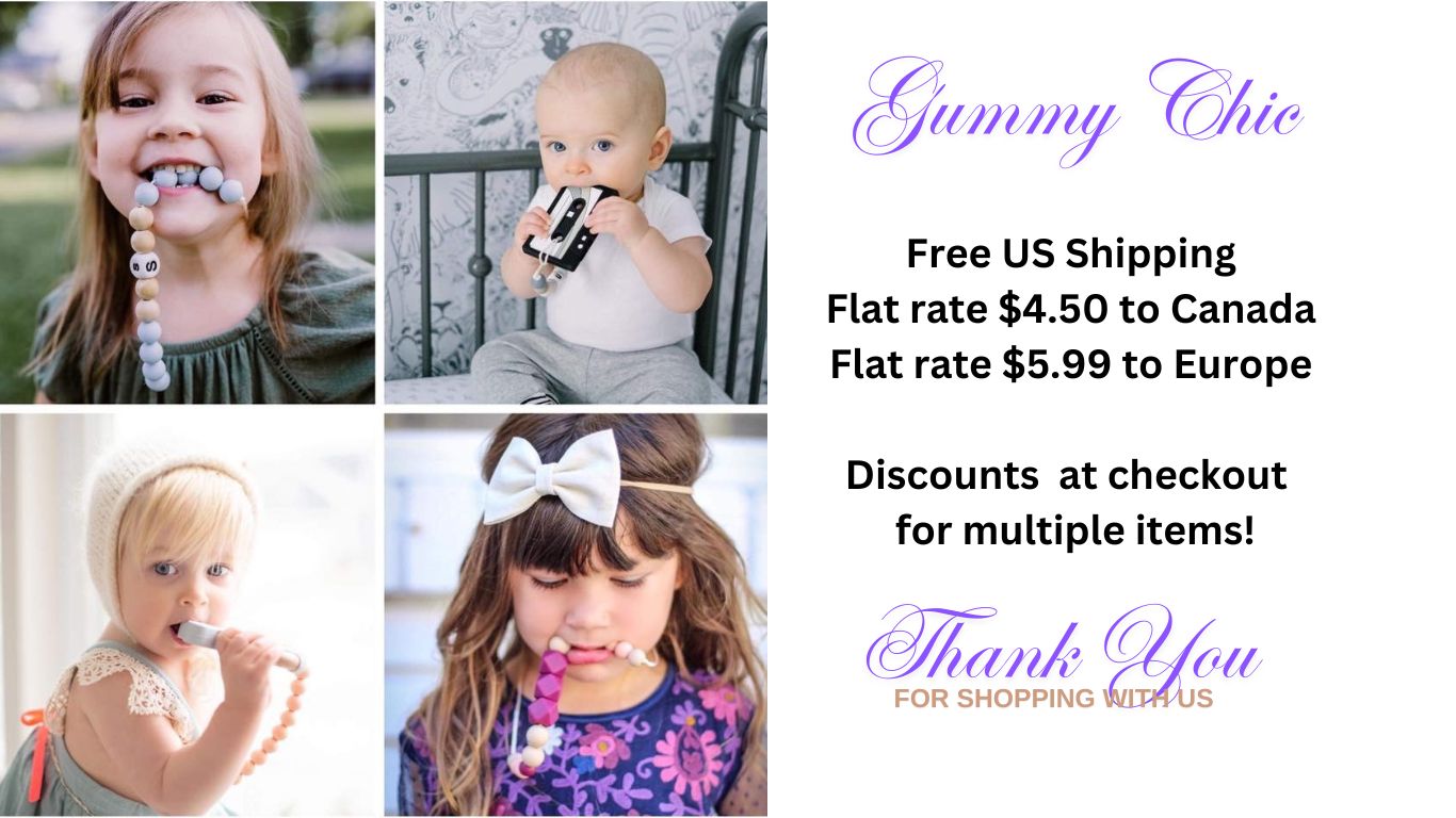 Image describing gummy chic offering free US shipping and flat rates to Canada and Europe 