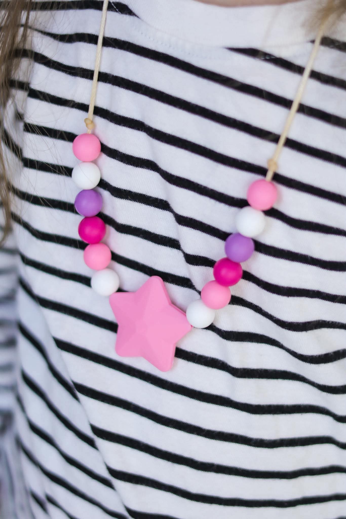Star Silicone Necklace for Kids 3+ | Chewable Fidget Jewelry with Breakaway Clasp