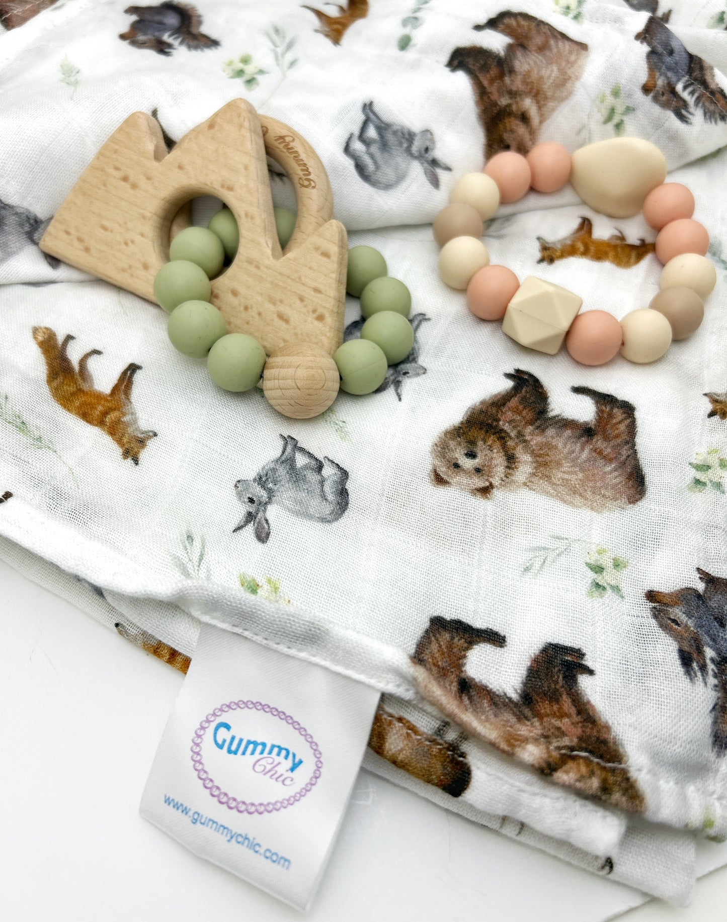 Forest Animals Theme Organic Blanket - Baby Shower Gift