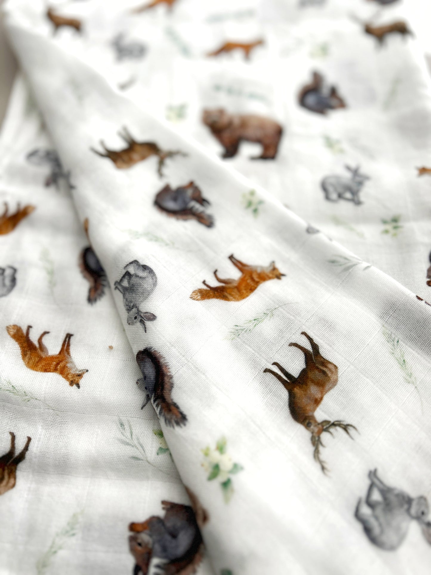 Forest Animals Theme Organic Blanket - Baby Shower Gift