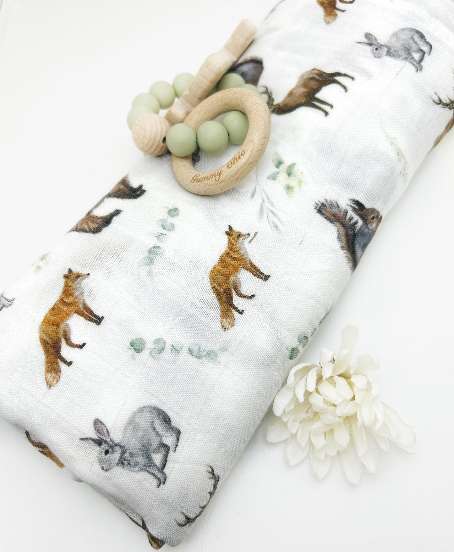 Forest Animals Theme Organic Blanket - Baby Shower Gift