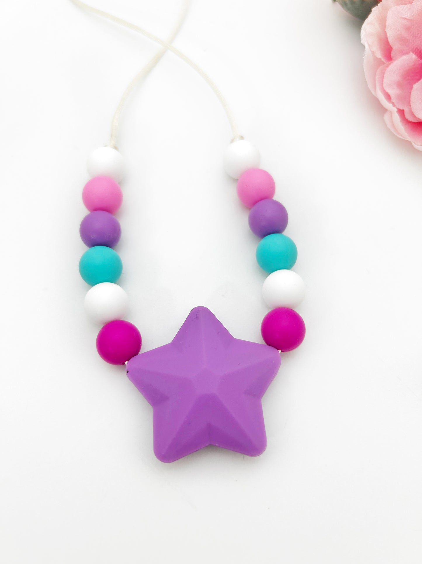 Star Silicone Necklace for Kids 3+ | Chewable Fidget Jewelry with Breakaway Clasp