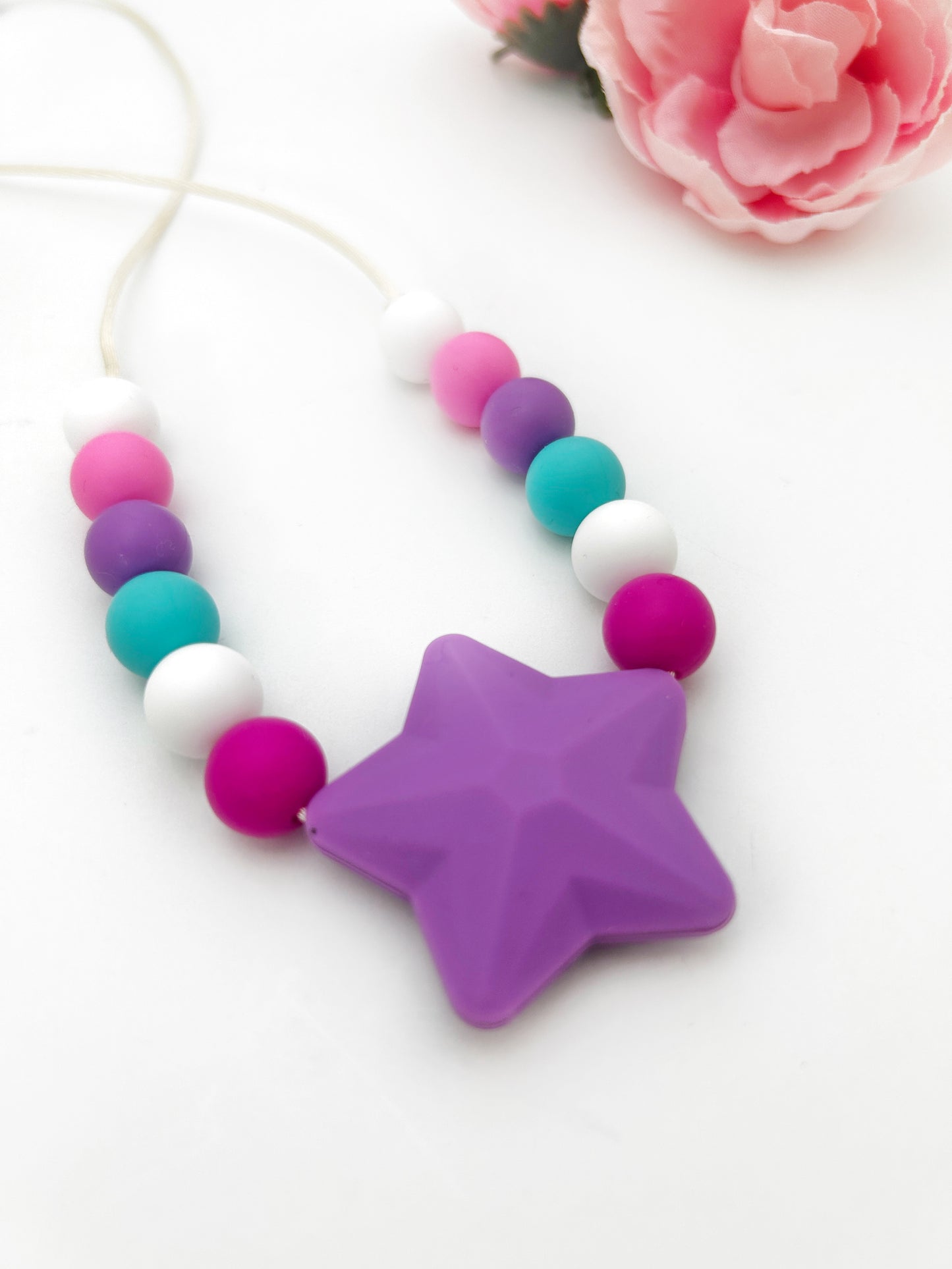 Star Silicone Necklace for Kids 3+ | Chewable Fidget Jewelry with Breakaway Clasp