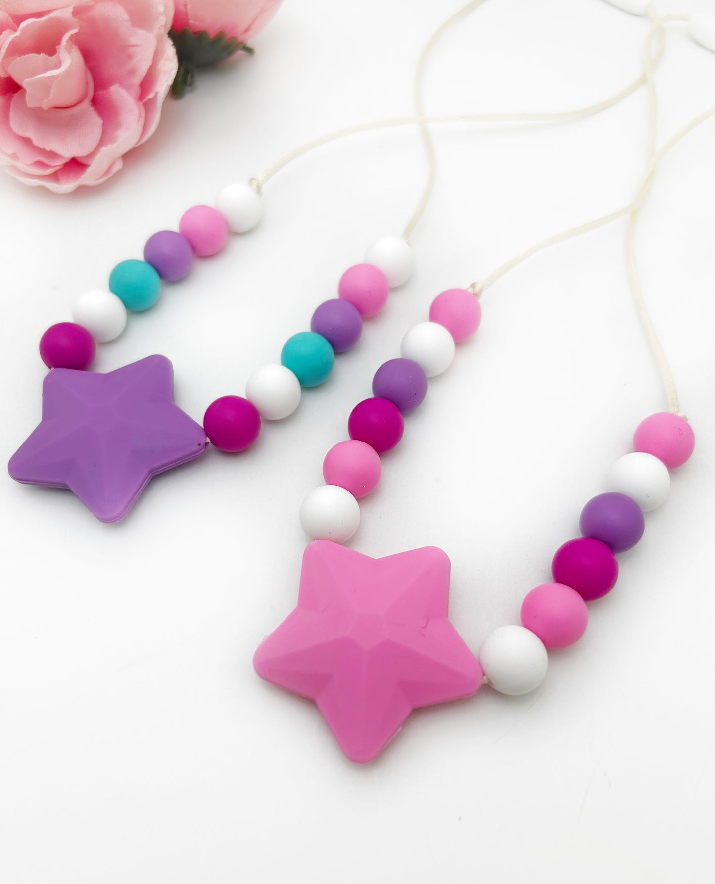 Star Silicone Necklace for Kids 3+ | Chewable Fidget Jewelry with Breakaway Clasp