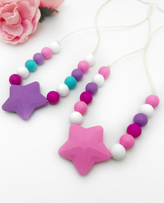 Star Silicone Necklace for Kids 3+ | Chewable Fidget Jewelry with Breakaway Clasp