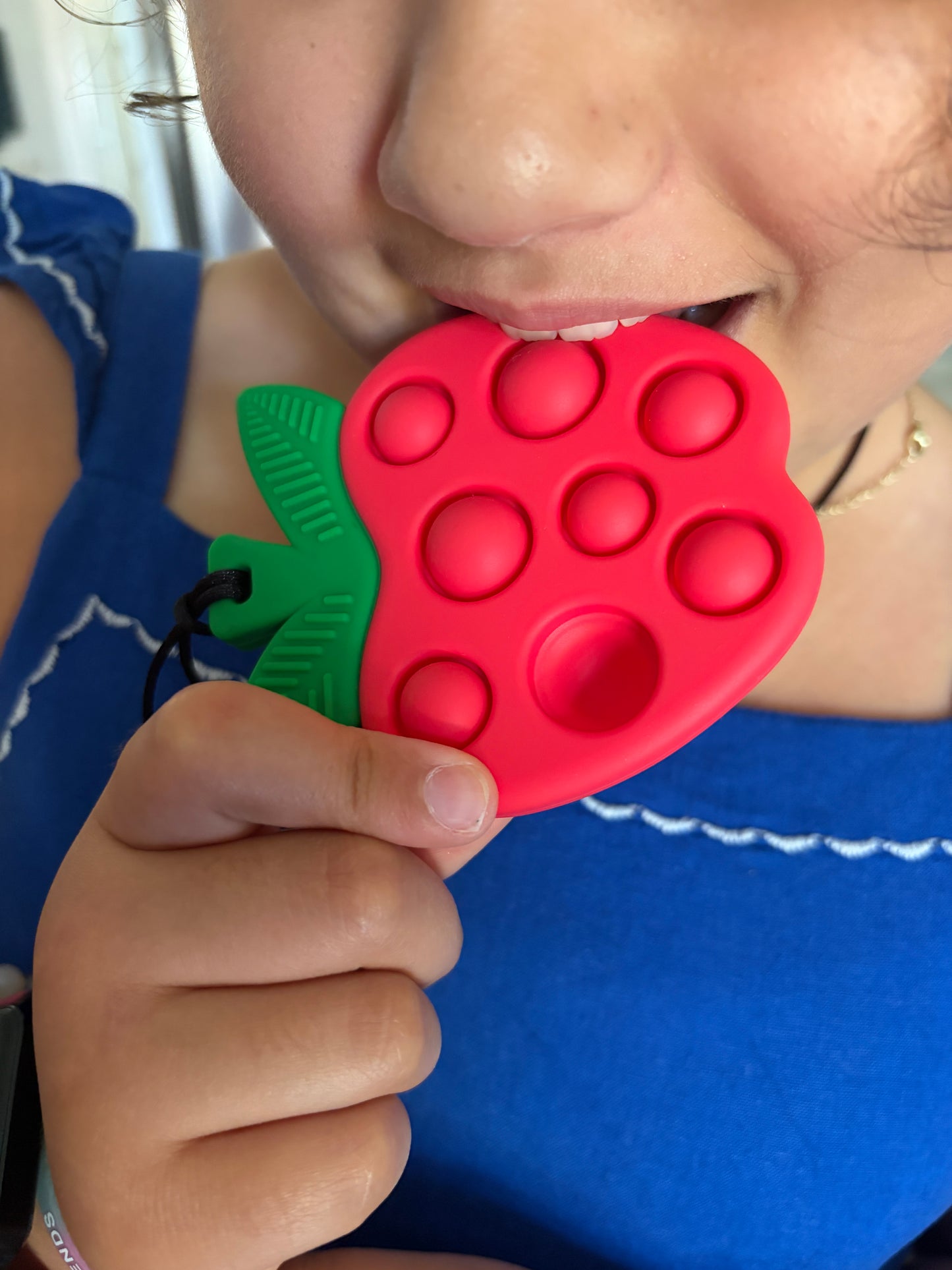 Apple Pop It Sensory Necklace | Silicone Fidget Pendant