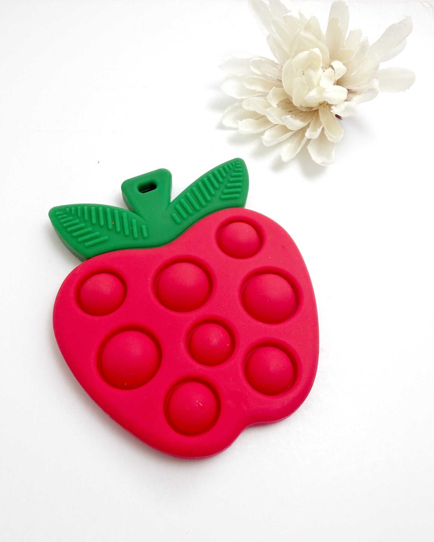 Apple Pop It Sensory Necklace | Silicone Fidget Pendant