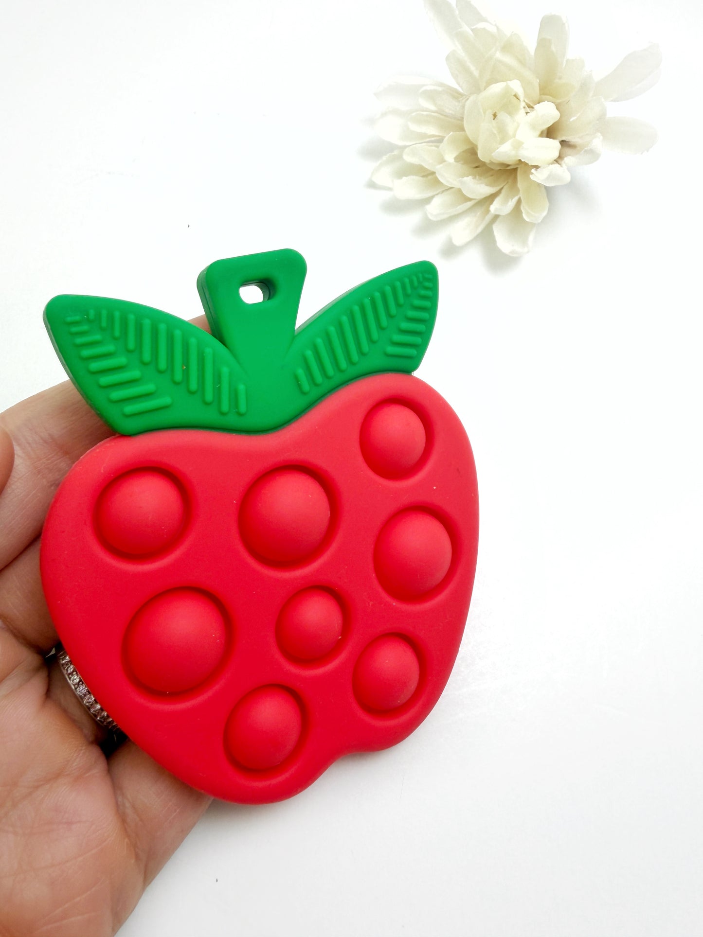 Apple Pop It Sensory Necklace | Silicone Fidget Pendant