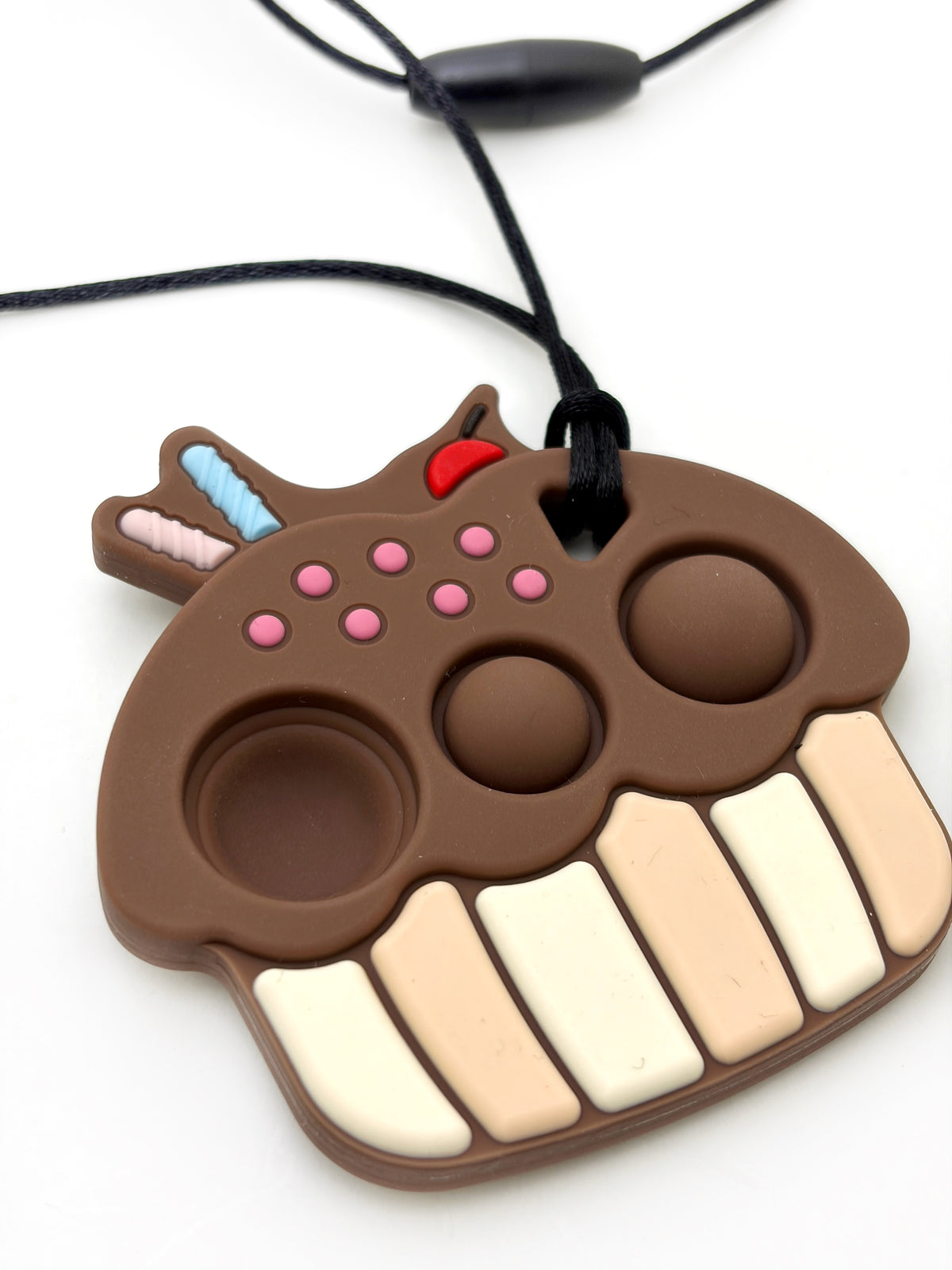 Chocolate Cupcake Pop It Sensory Pendant & Fidget Toy