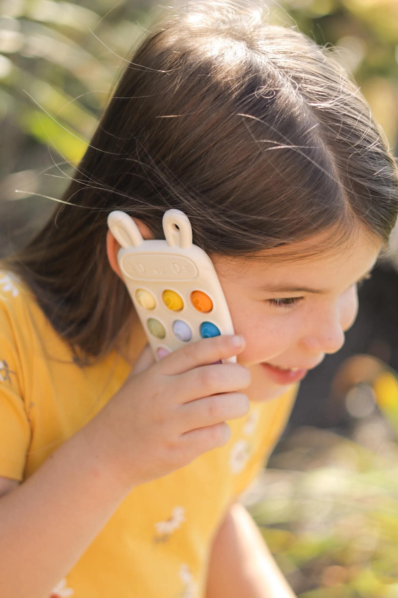 Bunny Phone Pop It Silicone Teether | Sensory Fidget Pendant