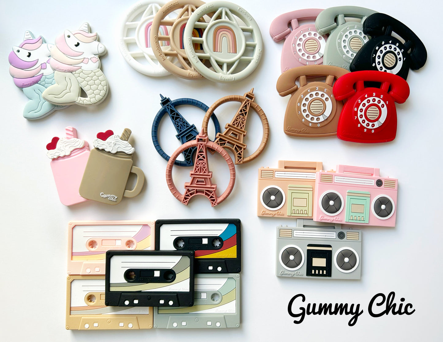 Retro New Born Baby Gift Box with Organic Blanket & Teether