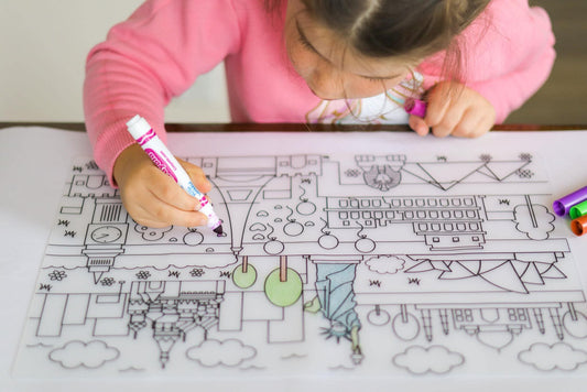 Reusable Silicone Placemat: Entertain Kids with Washable Coloring Placemat