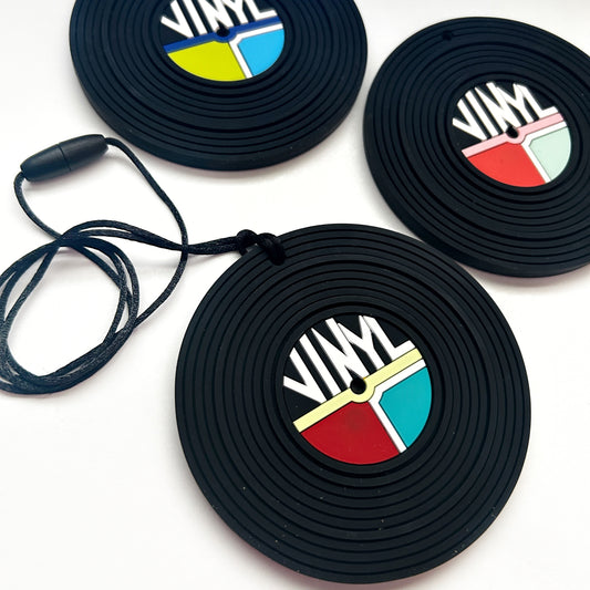 oral necklace for chewing vinyl record